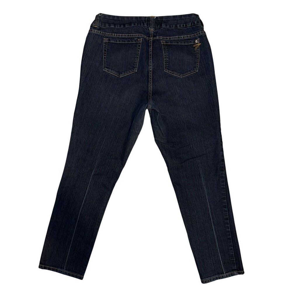Torrid Plus Size Bootcut Jeans Womens 16 28 Blue Denim Stretch Dark Wash Pockets - Picture 5 of 8